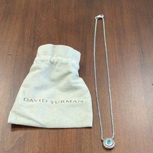 David Yurman Blue Topaz Cable Cookie Necklace